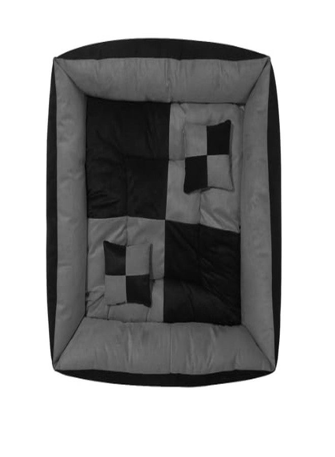 Gorgeous Reversible Super Soft Velvet Rectangular Cat Dog Pet Bed (LxWxH 60x45x22cm) (Small, Grey-Black) - Image 5